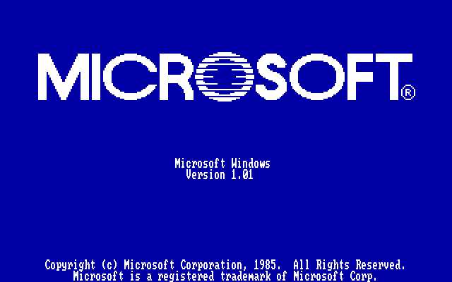 Windows 1.01 Title Screen (1985)
